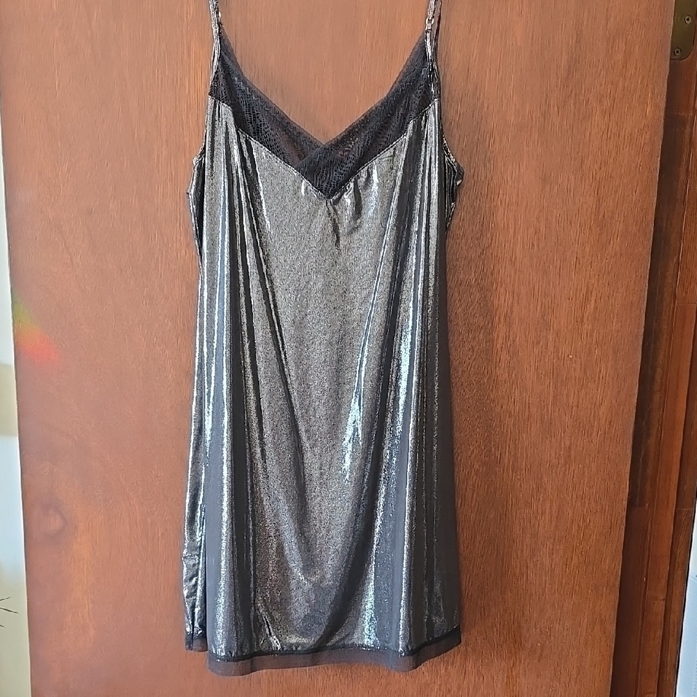Shimmering Silver Slip Nightie